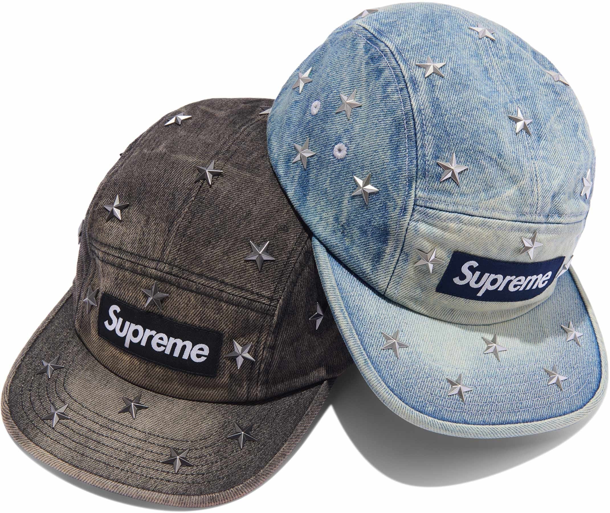 Stars Studded Denim Camp Cap
